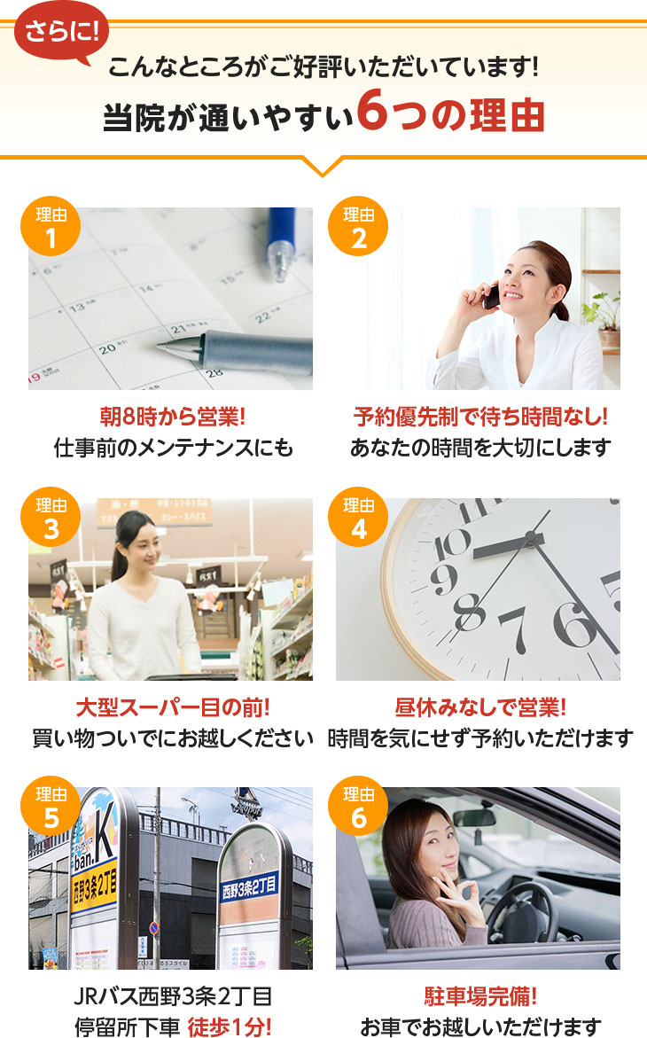 当院が通いやすい6つの理由